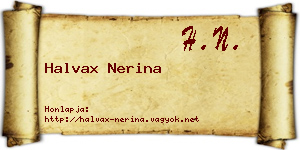 Halvax Nerina névjegykártya